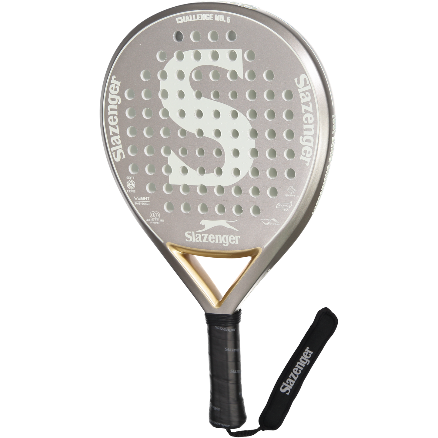 Slazenger Padel Challenge Padel Racket No.6 Round Graphite (Silver)