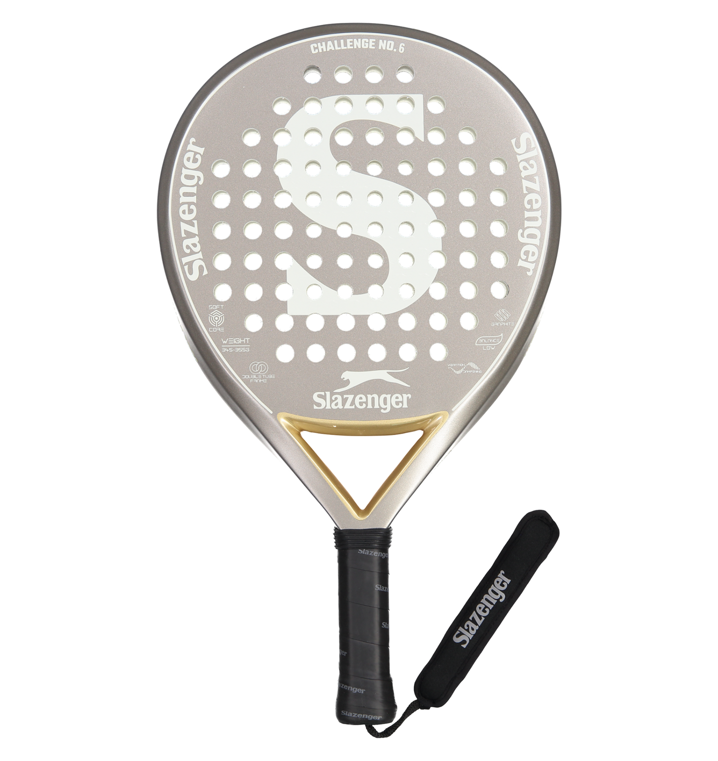 Slazenger Padel Challenge Padel Racket No.6 Round Graphite (Silver)