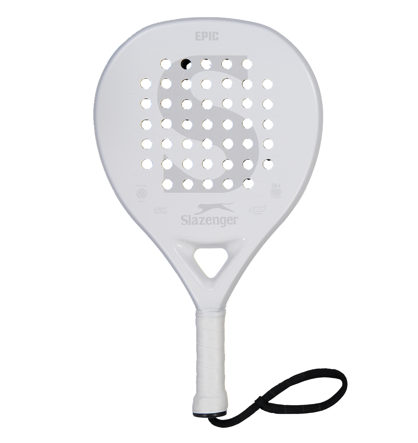 Slazenger Padel Panther Padel Racket Epic Round 3K (White)