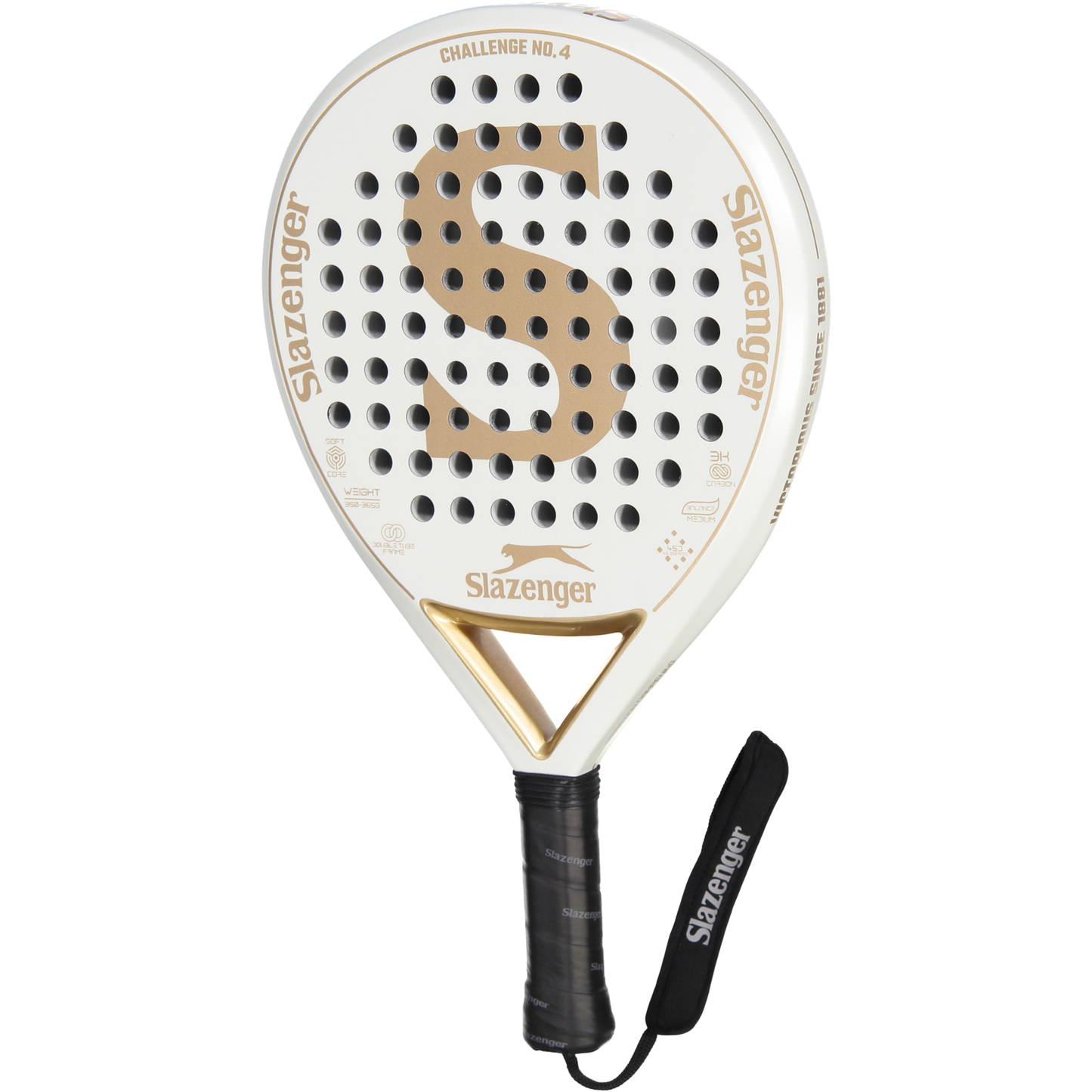 Slazenger Padel Challenge Padel Racket No.4 Round 3K (White)