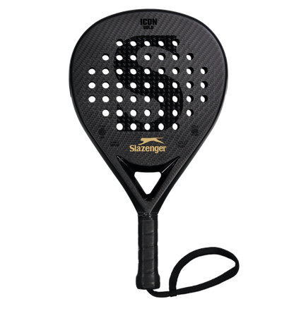 Slazenger Padel Panther Padel Racket Icon Gold Hybrid 12K (Black)