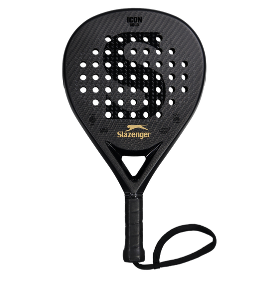 Slazenger Padel Panther Padel Racket Icon Gold Hybrid 12K (Black)