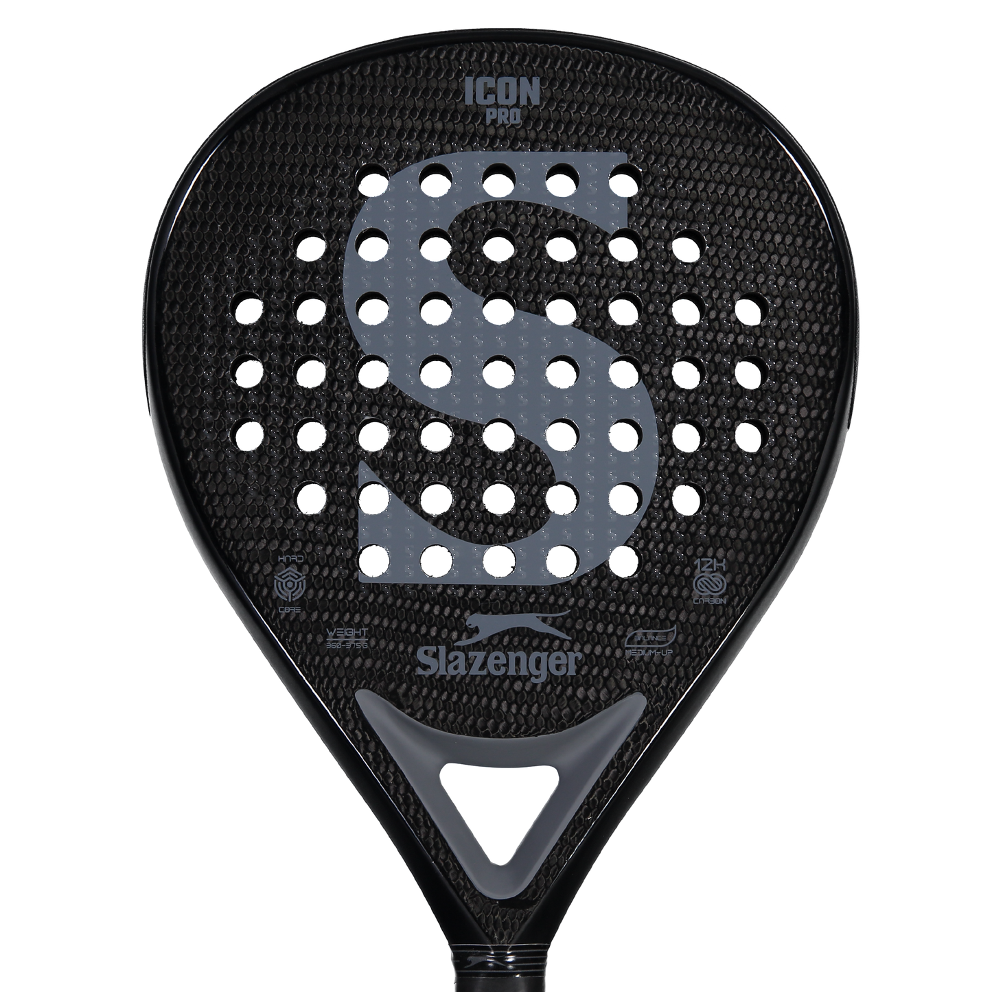 Slazenger Padel Panther Padel Racket Icon Pro Teardrop 12K (Black)