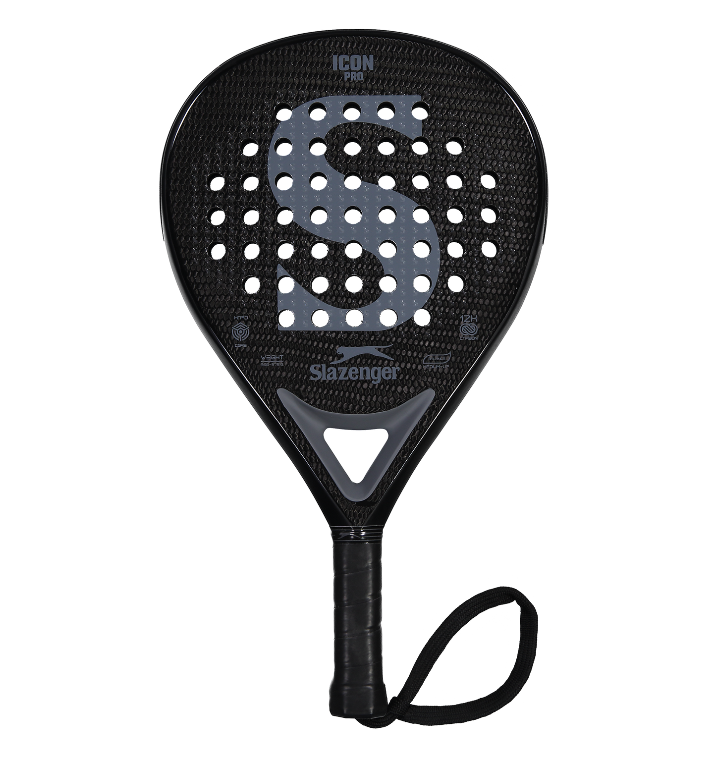 Slazenger Padel Panther Padel Racket Icon Pro Teardrop 12K (Black)