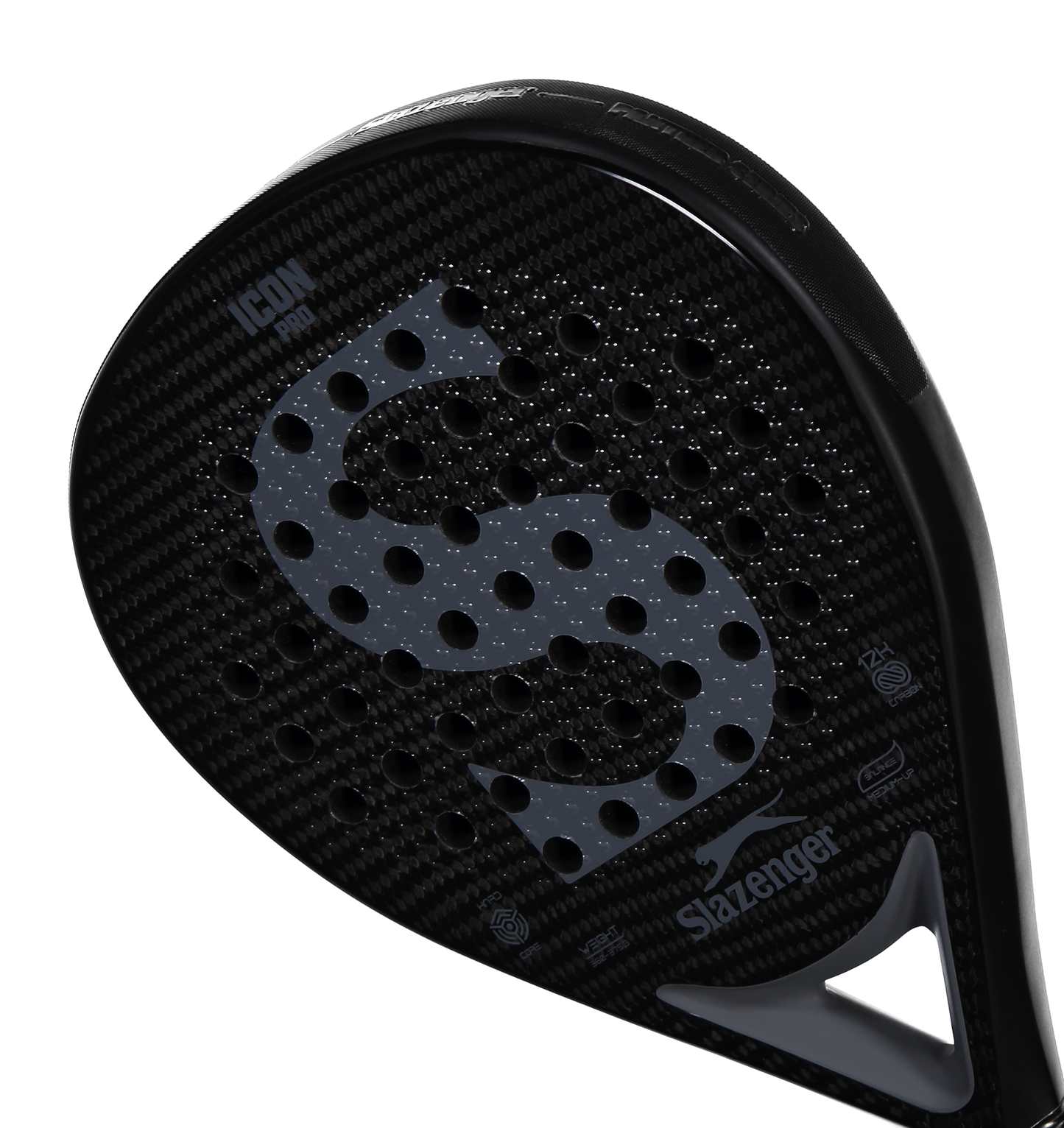 Slazenger Padel Panther Padel Racket Icon Pro Teardrop 12K (Black)