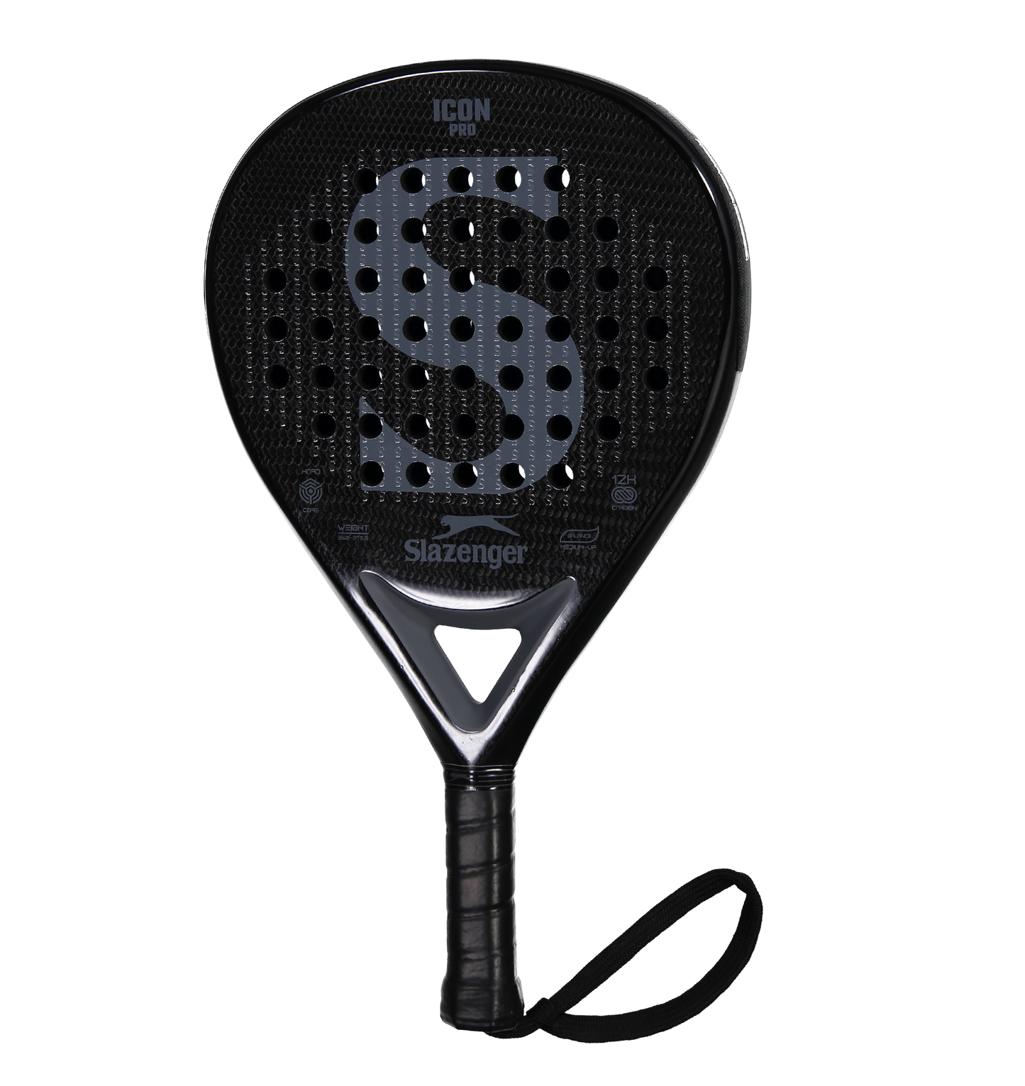 Slazenger Padel Panther Padel Racket Icon Pro Teardrop 12K (Black)