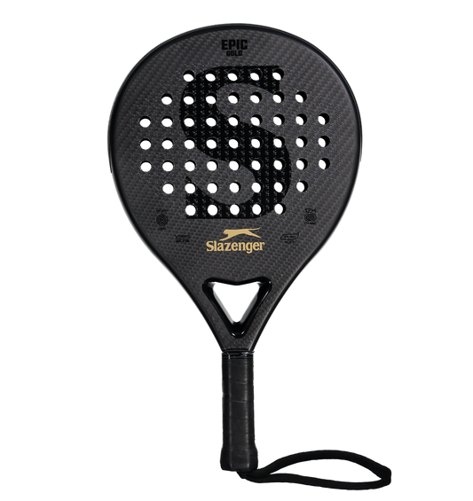 Slazenger Padel Panther Padel Racket Epic Gold Round 12K (Black)