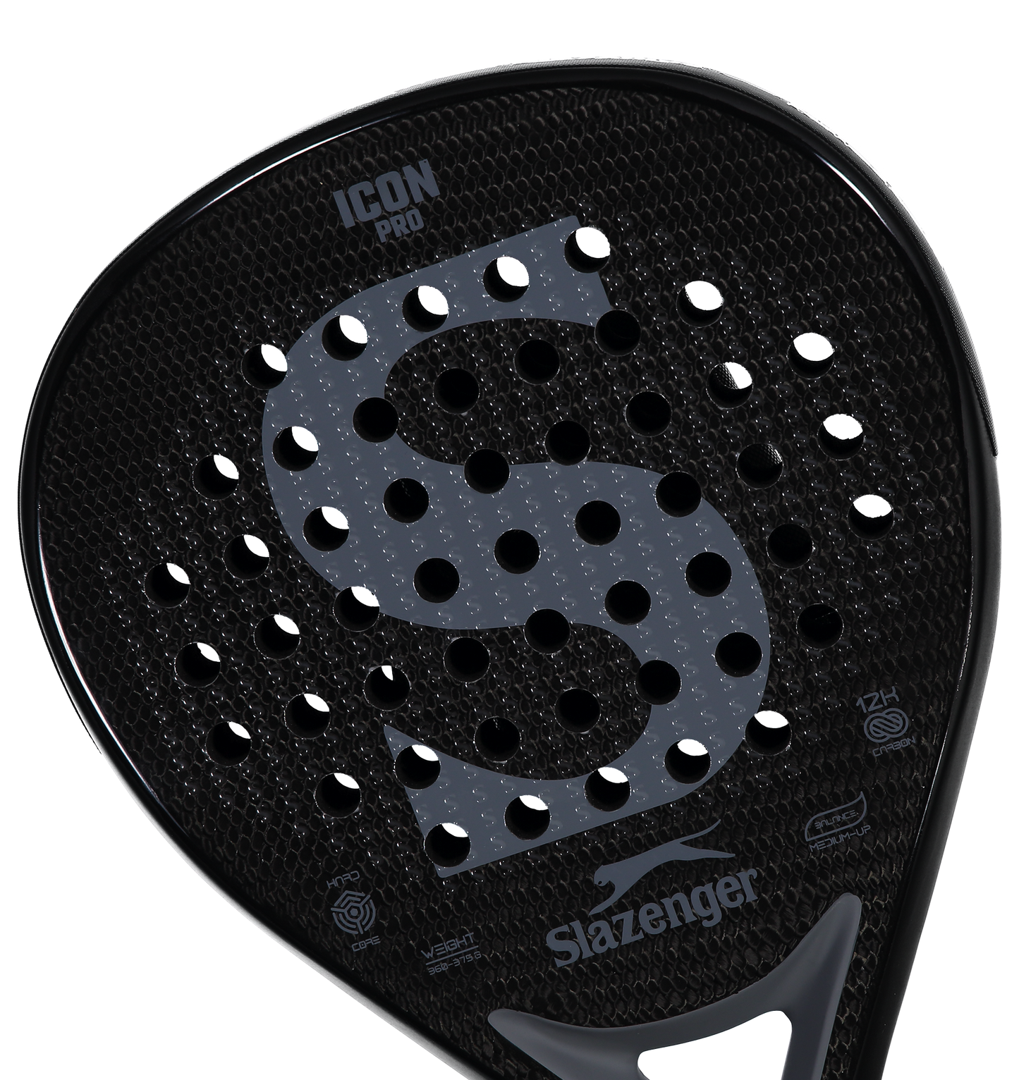 Slazenger Padel Panther Padel Racket Icon Pro Teardrop 12K (Black)