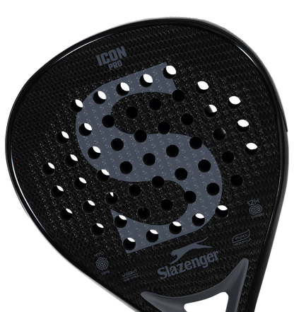 Slazenger Padel Panther Padel Racket Icon Pro Teardrop 12K (Black)
